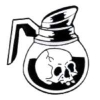 COFFEE POT SKULL HAT, LAPEL, PIN COFFEE POT SKULL HAT, LAPEL, PIN